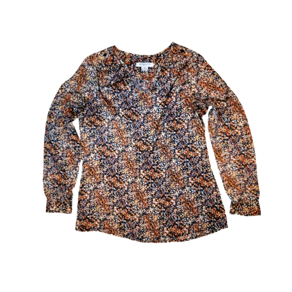 Liz Claiborne Petite Sheer Long Sleeve Blouse Shirt Top Size PM